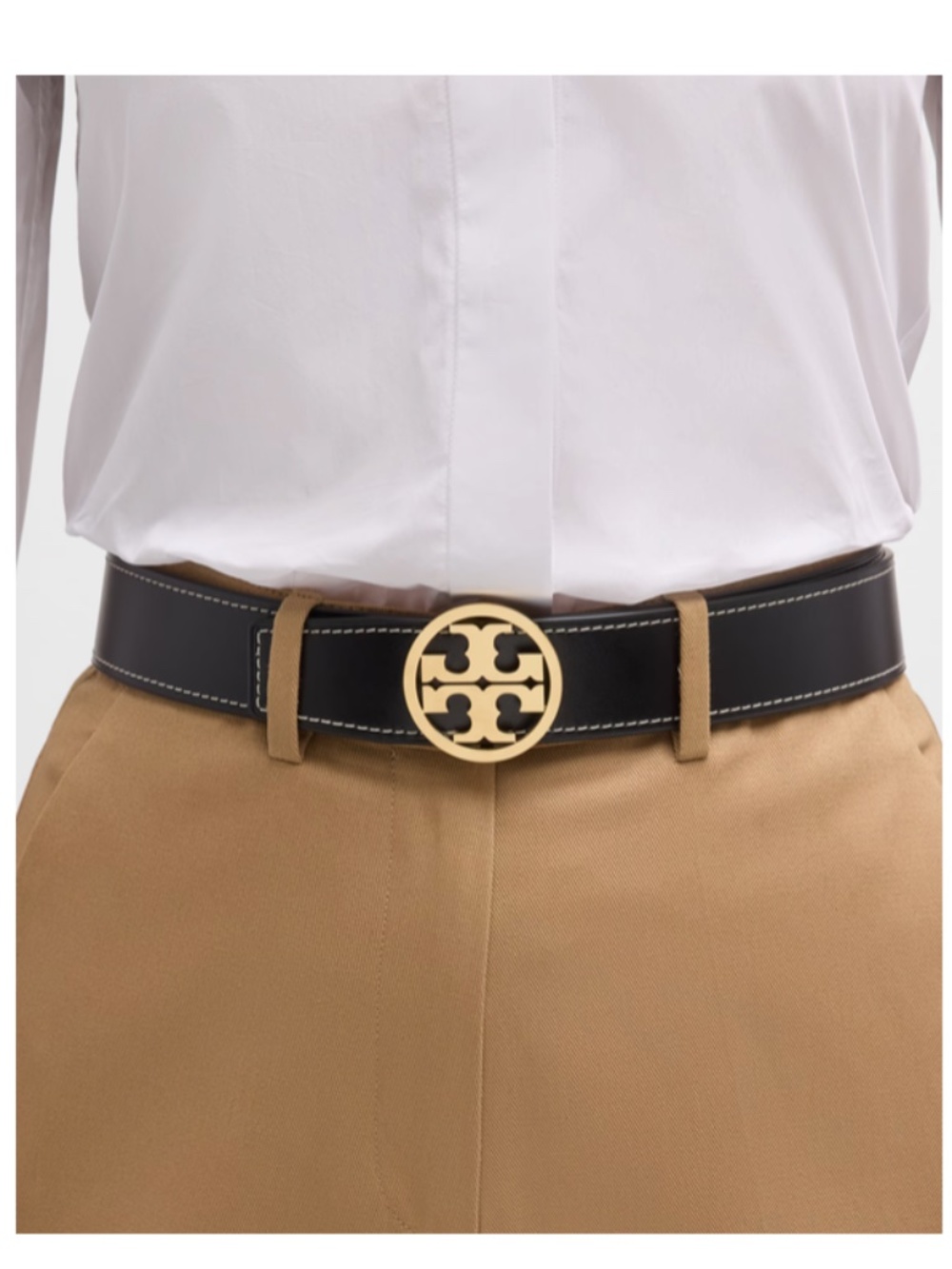 Tory Burch  Miller Smooth Reversible Leather Belt 1.5''